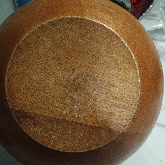 Rustic  Pewter Stag Head Handles Wooden Salad Bowl Western Hunting decor - Picture 14 of 15